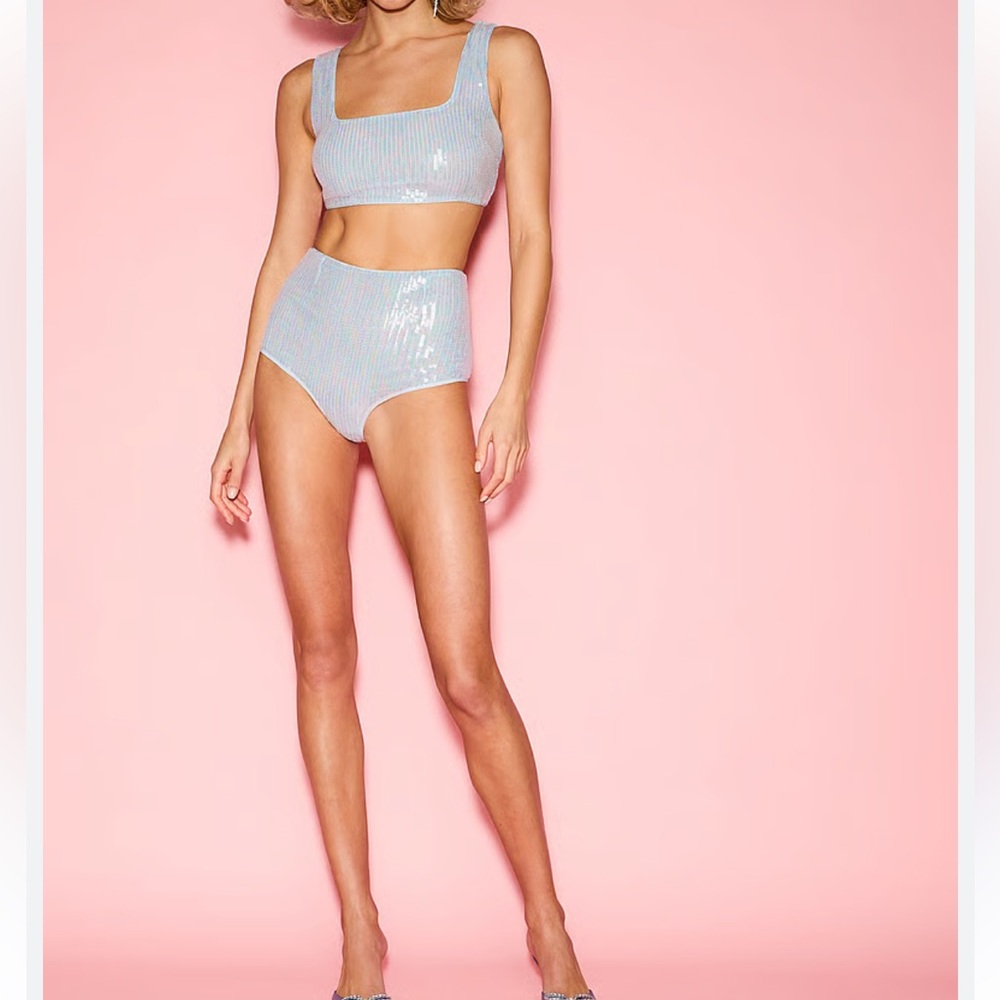 Victoria's Secret Light Blue Sequin Bikini Bottoms